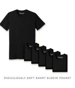 Shirts>Nayked Apparel Men'S 6Pk Ridiculously Soft 100% Cotton Pocket T-Shirt