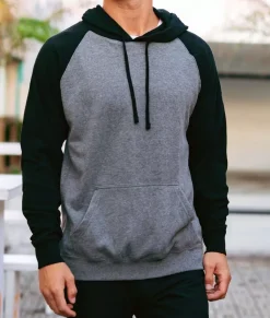 Workout Wear>Nayked Apparel Men'S Ridiculously Soft Midweight Raglan Colorblocked Hooded Sweatshirt