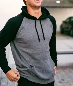 Workout Wear>Nayked Apparel Men'S Ridiculously Soft Midweight Raglan Colorblocked Hooded Sweatshirt